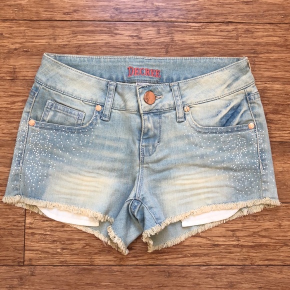 Decree Pants - Decree cutoffs with sparkling rhinestone embellishments